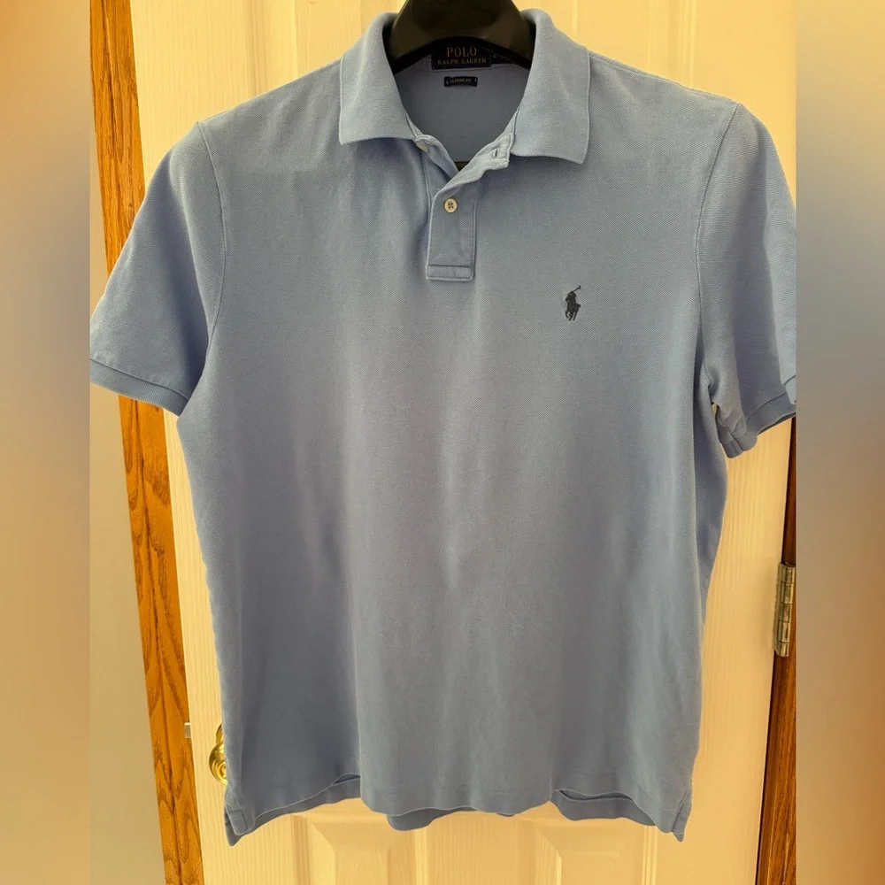Polo Ralph Lauren | Size Large | Mens Light Blue Solid Polo Short Sleeve Spring